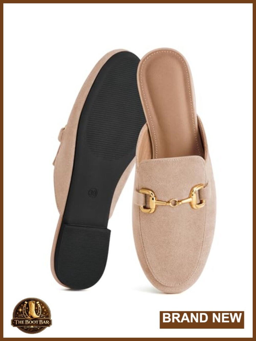 Womens Mules Flat Shoes Faux Suede Round Toe Slip On Backless Loafers Work